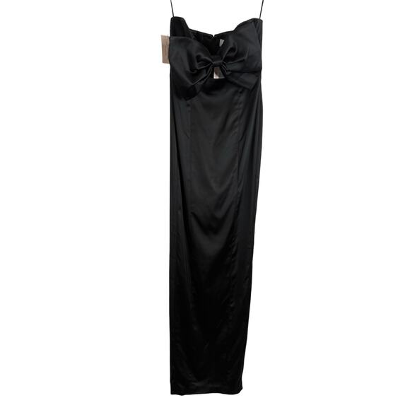 Sau Lee Esther Gown Strapless Maxi Satin Bow Formal Evening Gala Classy Sz 2 - Picture 4 of 12